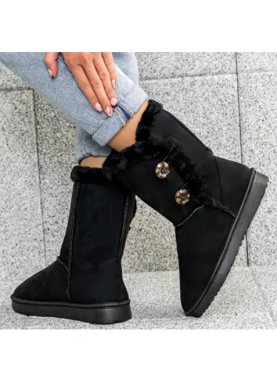 Czarne Winter Boots Furre