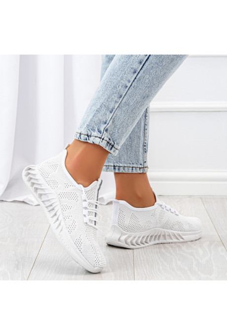 Białe Buty Sportowe Sneakersy Madlen