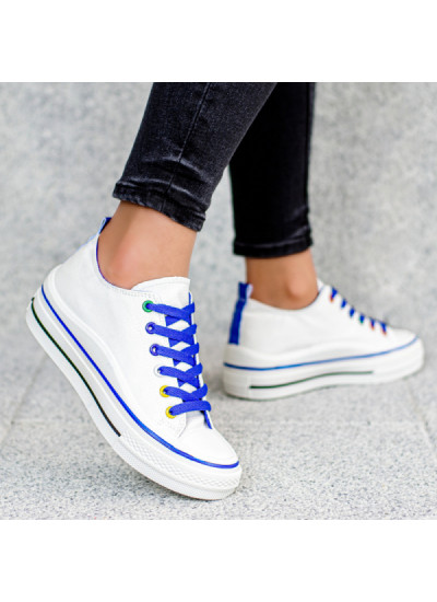Białe Niebieskie Sneakersy...