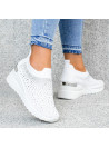 Białe Buty Sportowe Sneakersy Rachel zdobione Cyrkoniami