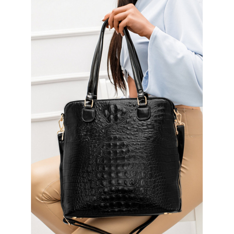 Duża czarna torba shopper bag nieprzemakalna XL - Sunlovers
