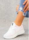 Biało Różowe Sneakersy Judite Buty Sportowe Damskie